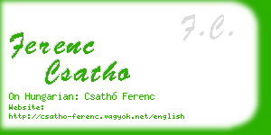 ferenc csatho business card